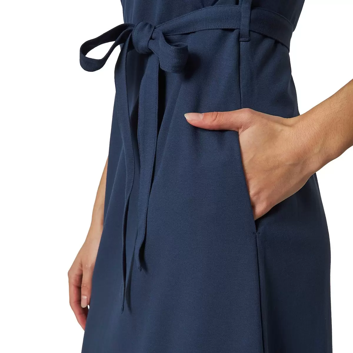 Mondetta 女低圓領連身洋裝 深藍 S