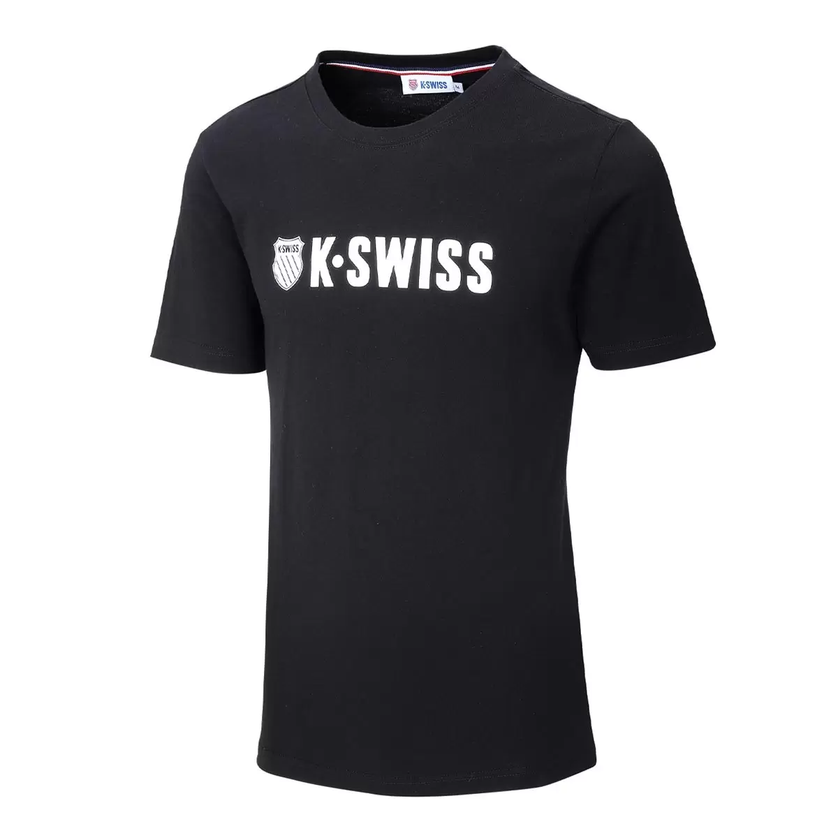K-Swiss 男短袖上衣 黑Logo S