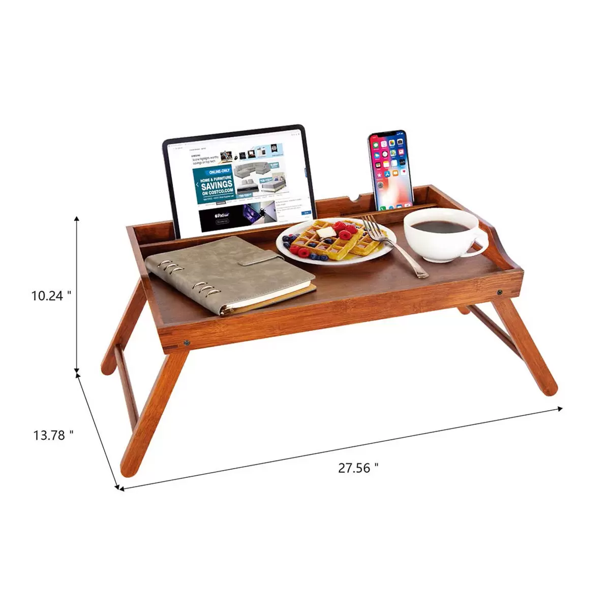 Carrara 多功能摺疊桌/床用桌 深棕色