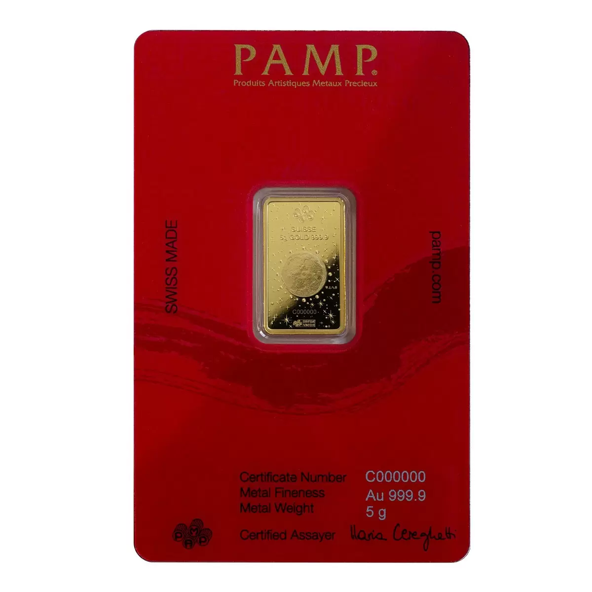 PAMP 龍年彌月黃金條塊 999.9 純金 5公克