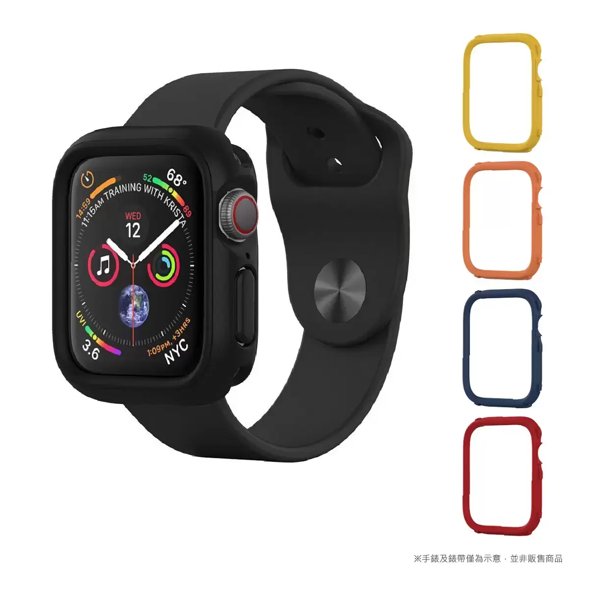 犀牛盾 Apple Watch Series SE2/SE/6/5/4共用 44mm CrashGuard NX保護殼+4 飾條 (紅/藍/黃/橘)