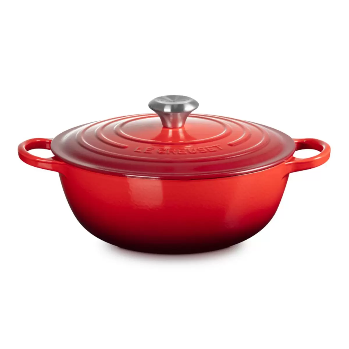 Le Creuset 琺瑯鑄鐵媽咪鍋 含鋼頭鍋蓋 28公分 櫻桃紅