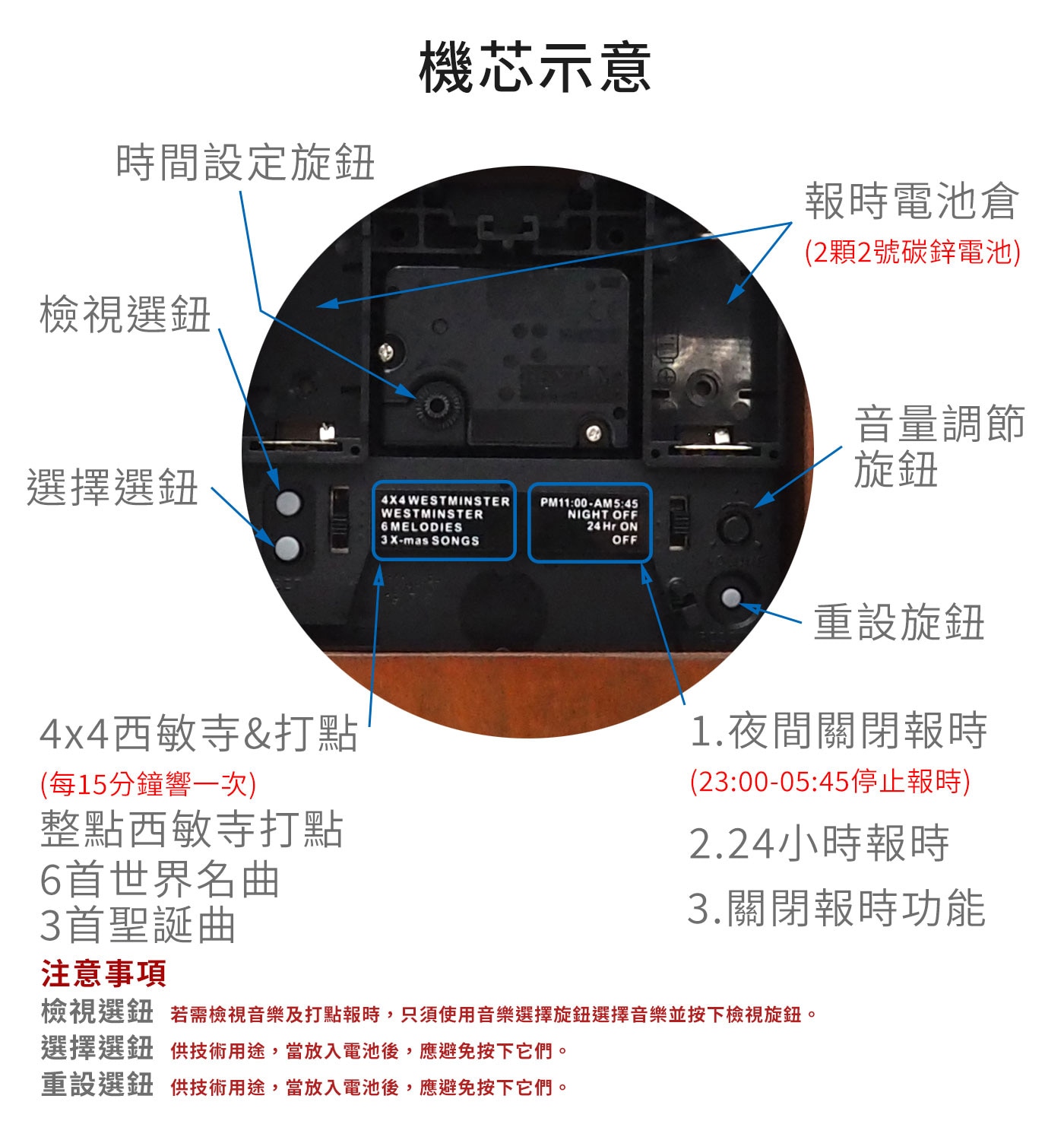 麗聲鐘實木打點掛鐘 CMH721