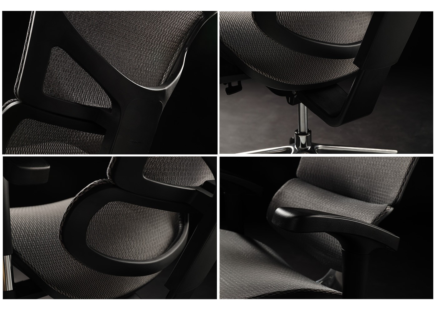 Ergoking 全功能加大網布人體工學椅 171 S Plus系列座椅細節圖片側寫，網格網不透氣不悶熱。