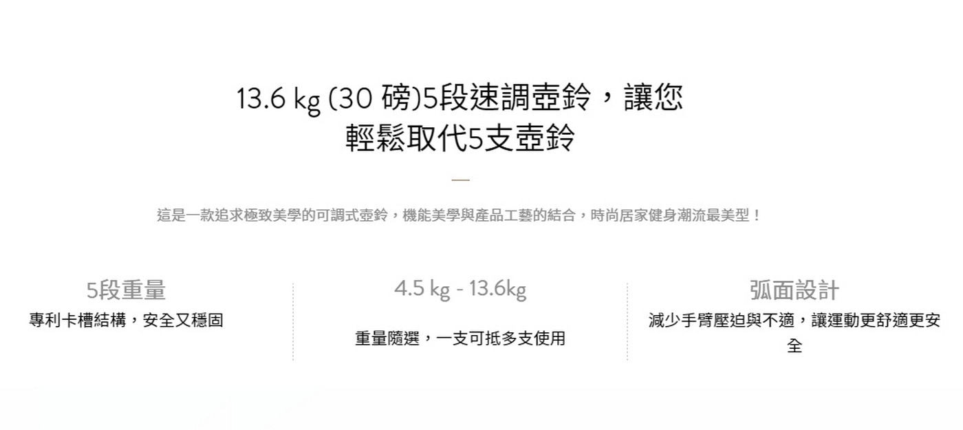 ByZoom 可調整式壺鈴 30LB