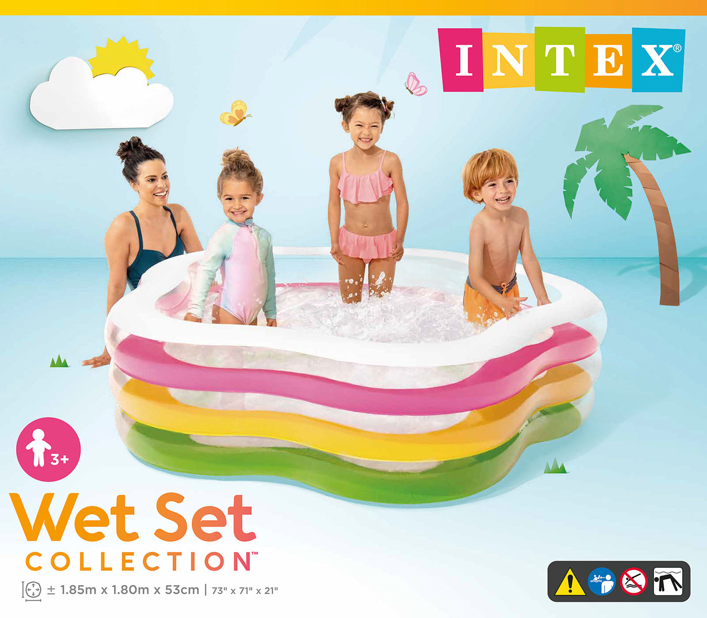 Intex 彩虹星形泳池 185公分 X 180公分 X 53公分夏日戲水趣，在家也能盡情玩水