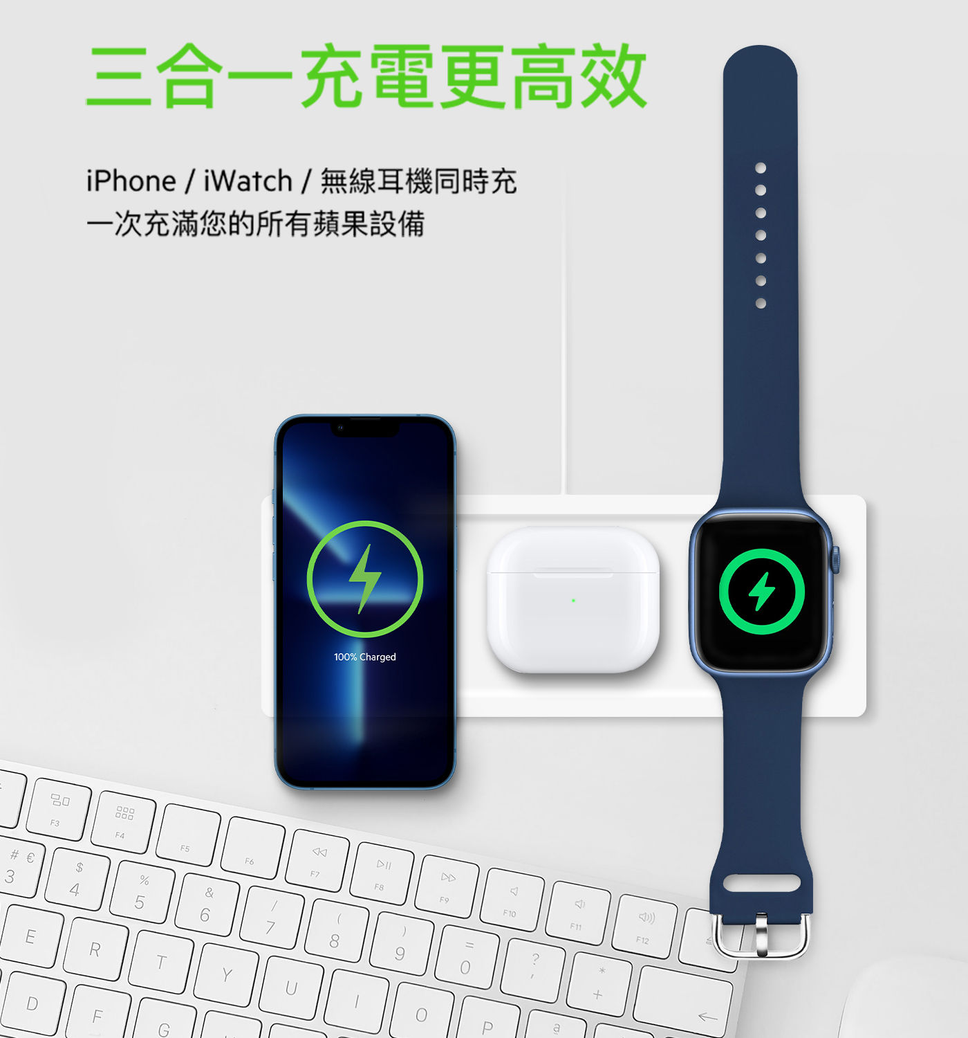 Belkin BOOST CHARGE PRO 三合一無線充電板 支援 MagSafe三合一更高效