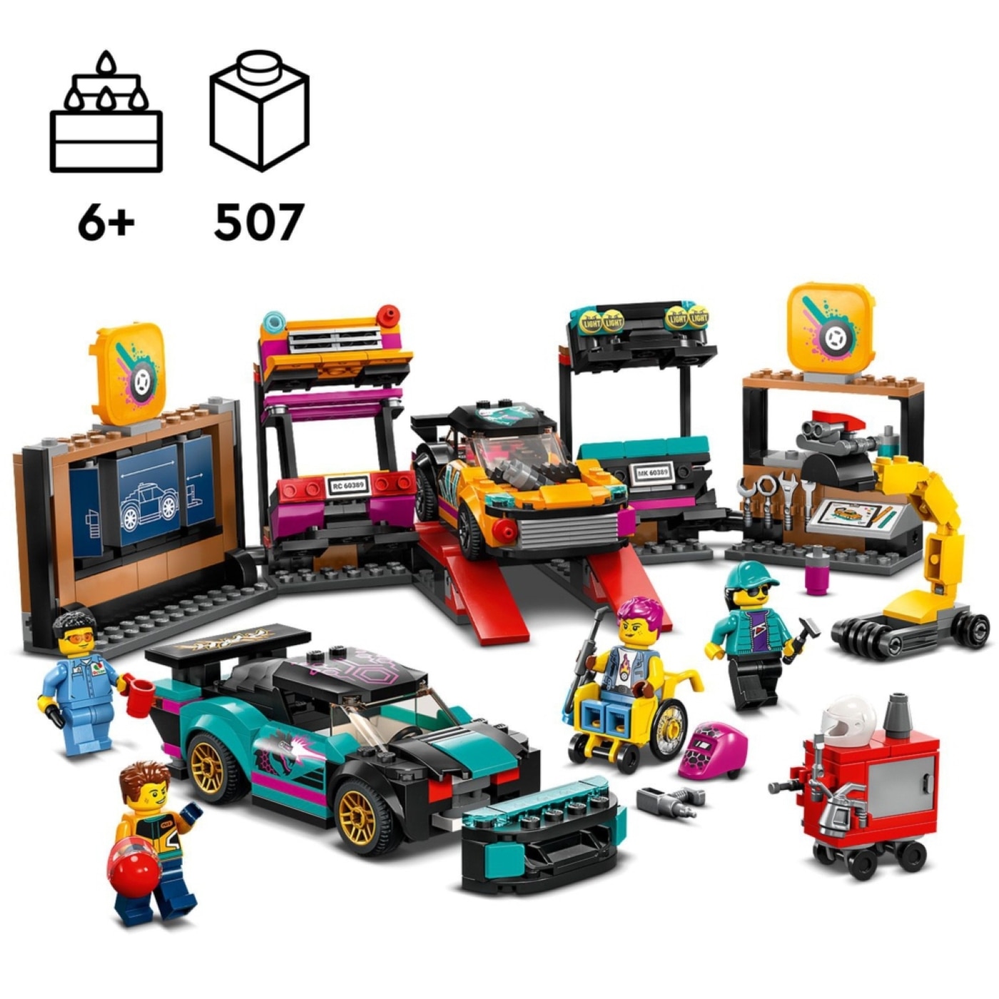 LEGO 城市系列 客製化車庫，量身打造多種功能汽車簡單又好玩，含2輛可客製化汽車，且多種人偶。