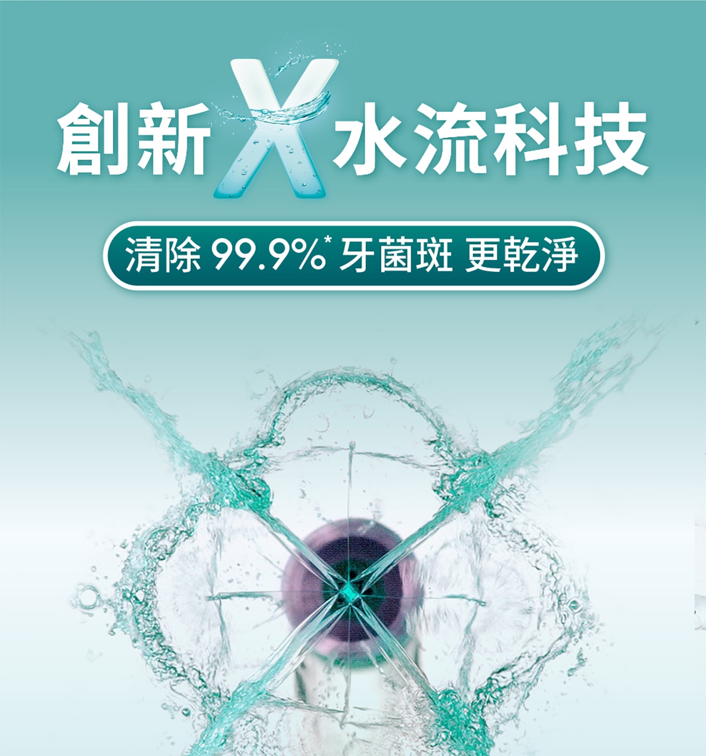 飛利浦 Sonicare X型水流電動沖牙機 HX3806/33，快速有效清除99%牙菌斑。高達8倍清潔力，深入齒縫潔牙零死角。60秒完成齒縫清潔，潔牙快速又安心。