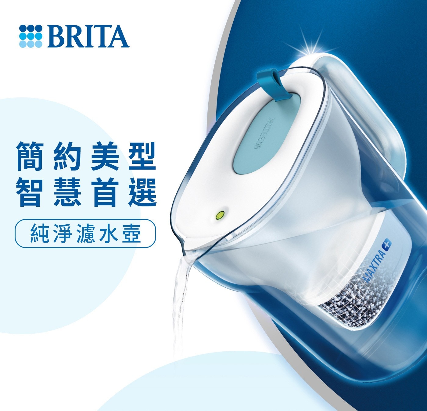 Brita Style 純淨濾水壺3.6公升 附六入Universal濾芯,簡約美型智慧首選,純淨濾水壺