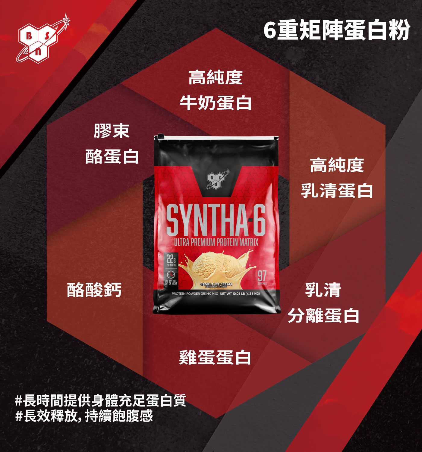 BSN 畢斯恩 Syntha-6 香草風味乳清蛋白 4.56公斤