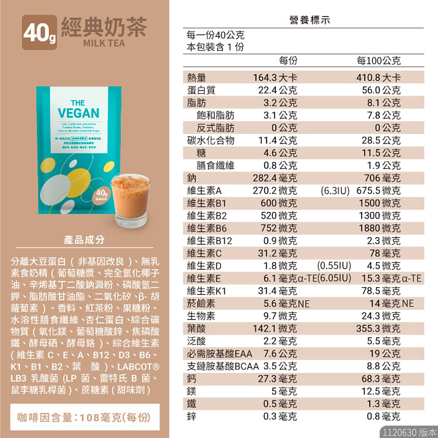 樂維根 優蛋白隨身包 40公克 X 60入 (經典奶茶/抹茶牛奶/巧克力)
