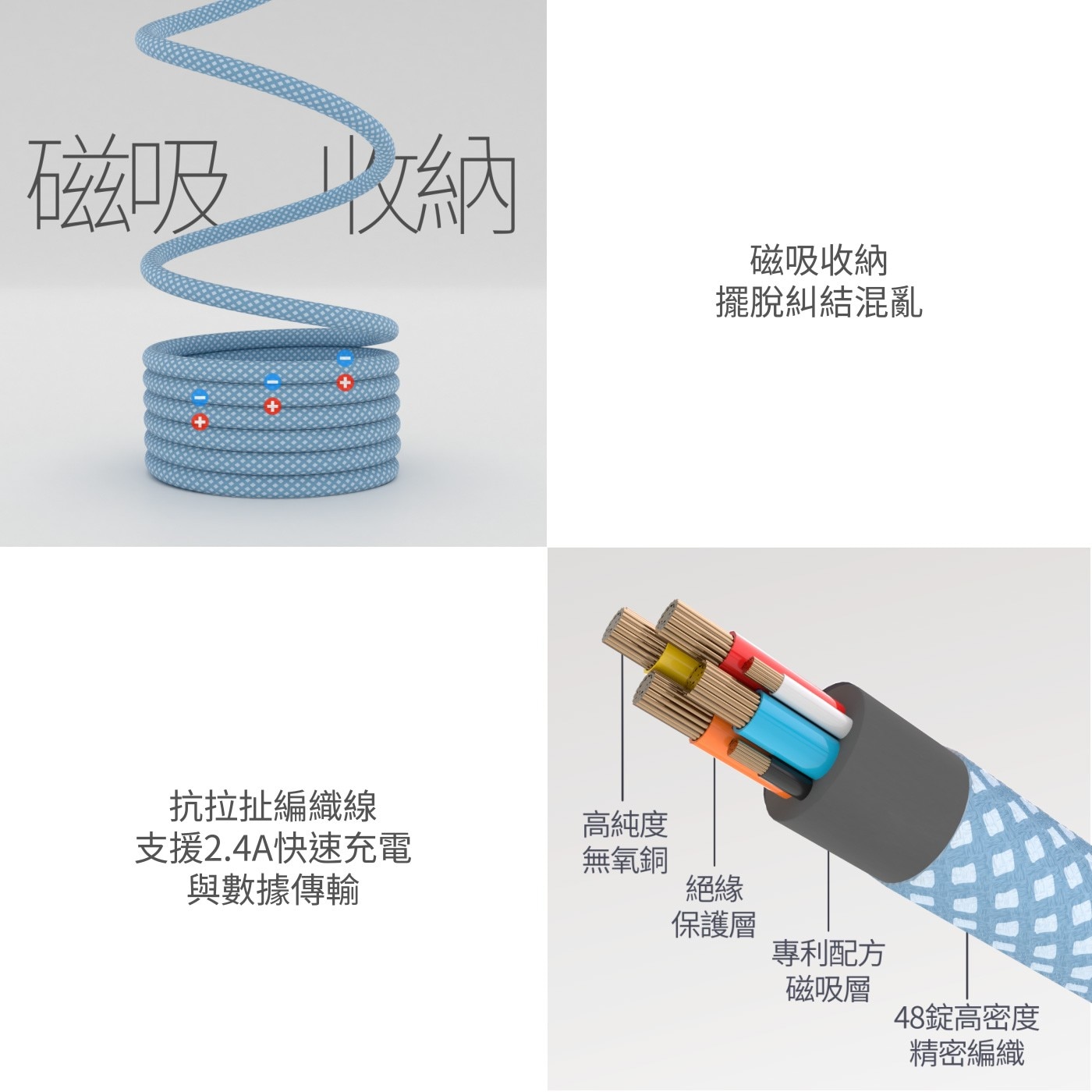 磁吸式MFi 認證充電傳輸線2入組