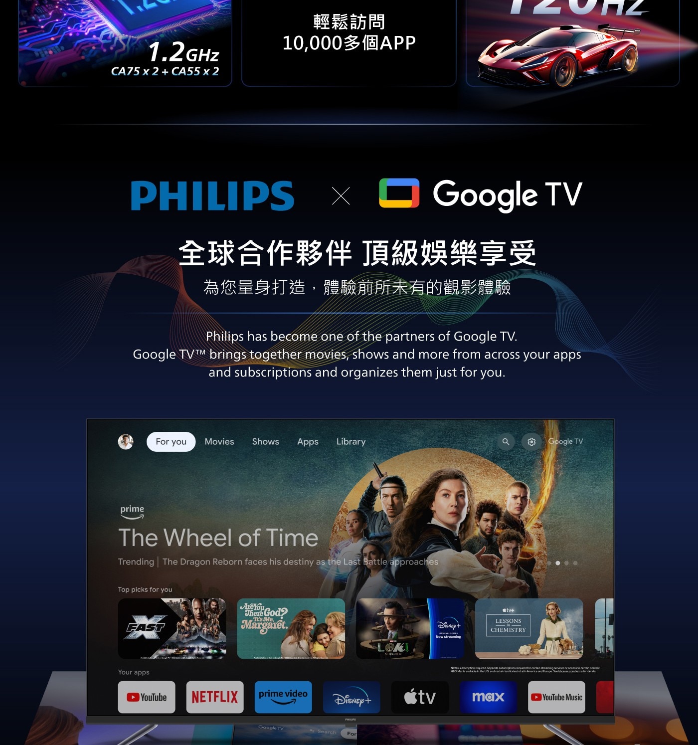 Philips 55吋 4K UHD QLED Google TV 顯示器 55PQT8369