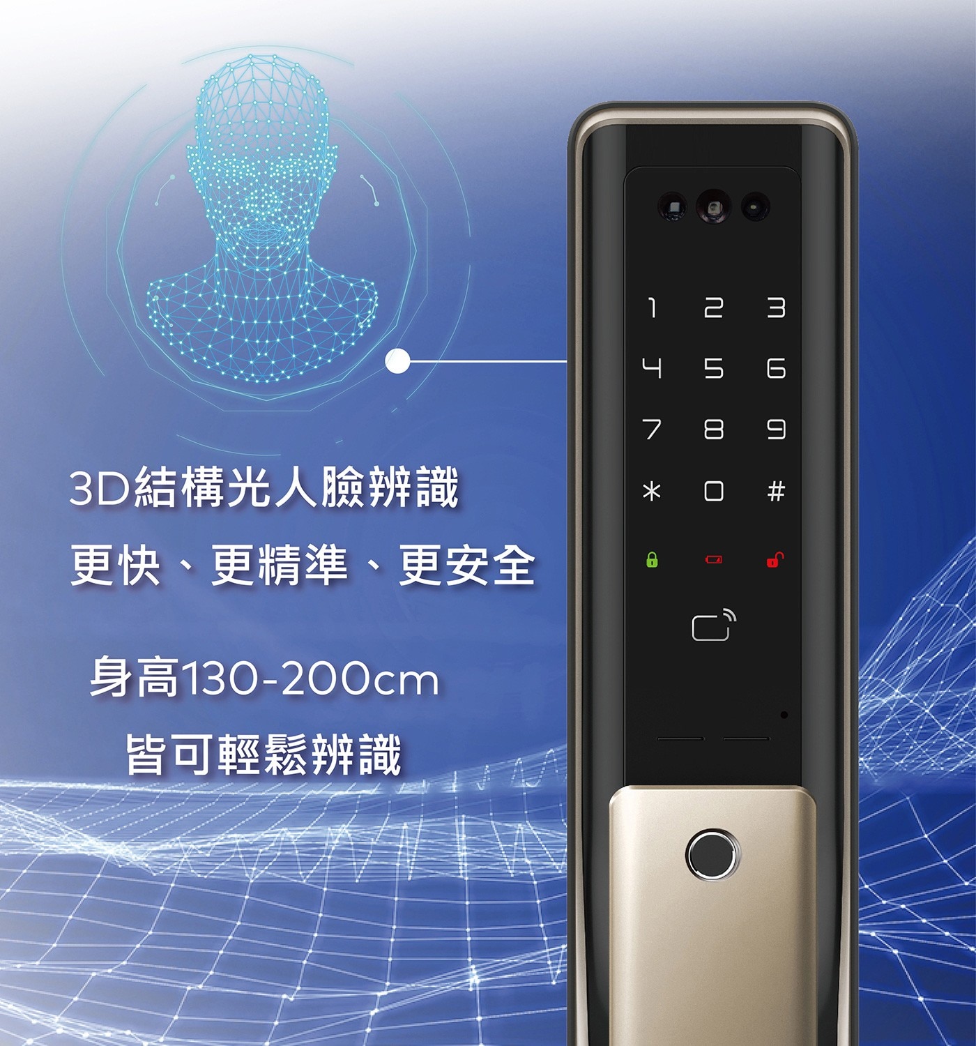 dormakaba 六合一 WIFI 人臉辨識智慧電子鎖 FA9000