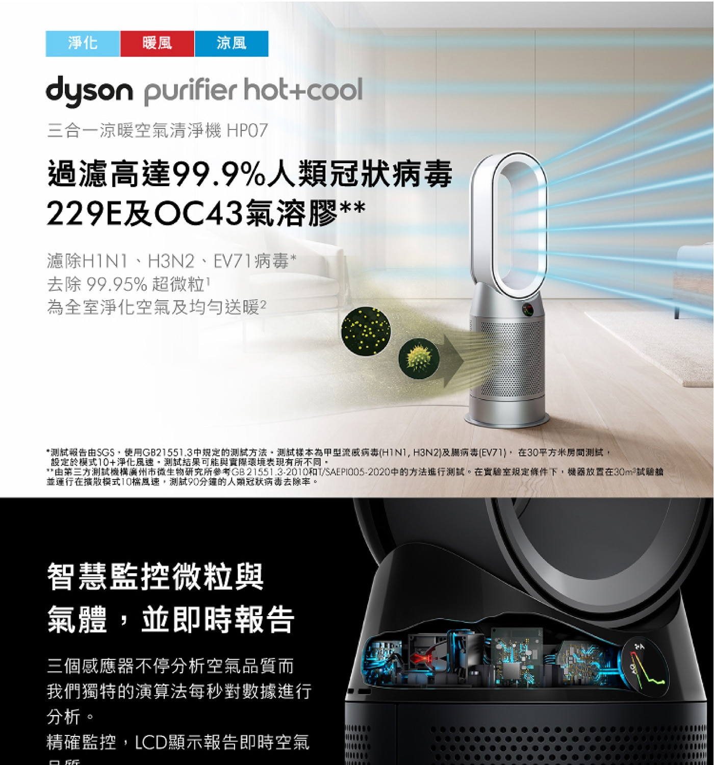 Dyson Purifier Hot+Cool 三合一涼暖智慧空氣清淨機 HP07