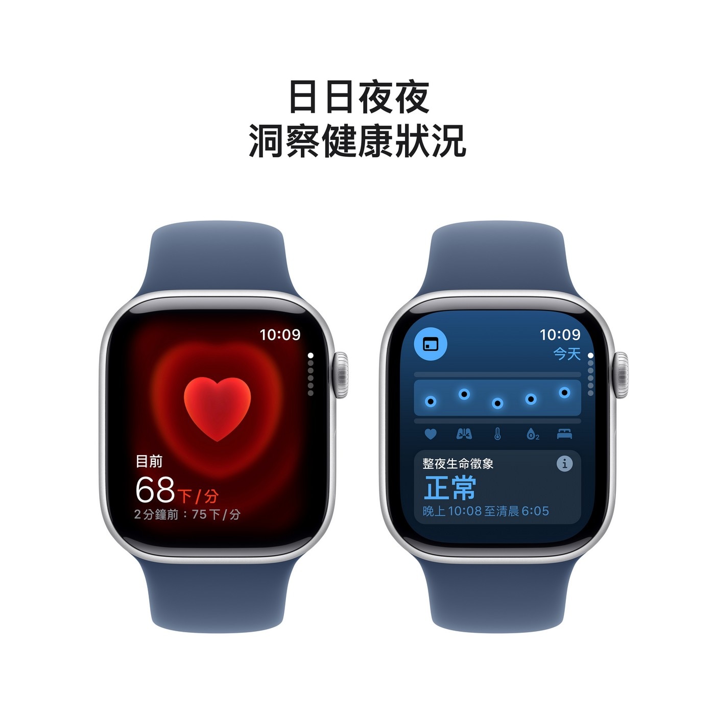 Apple Watch Series 10 LTE 42公釐 銀色鋁金屬錶殼 附丹寧色運動錶帶 S/M