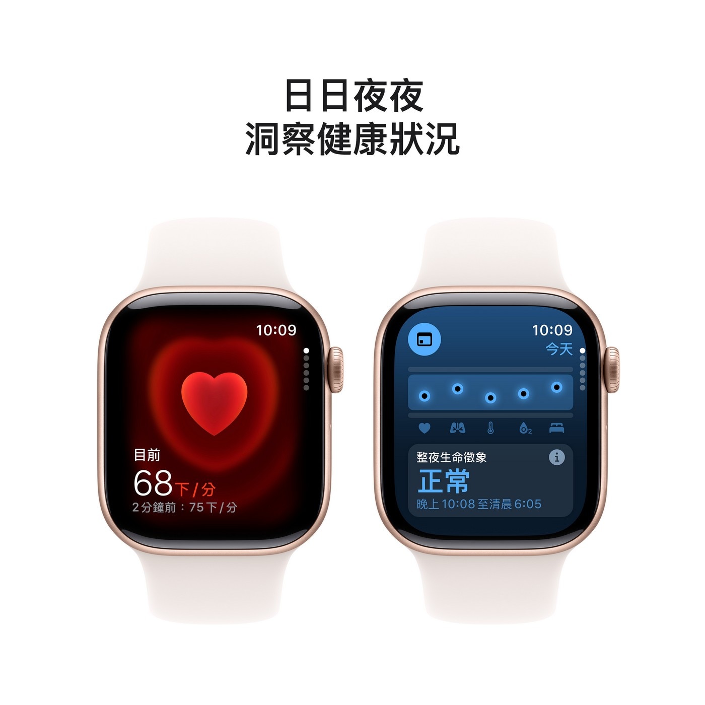 Apple Watch Series 10 LTE 42公釐 玫瑰金色鋁金屬錶殼 附淡胭粉色運動錶帶 S/M