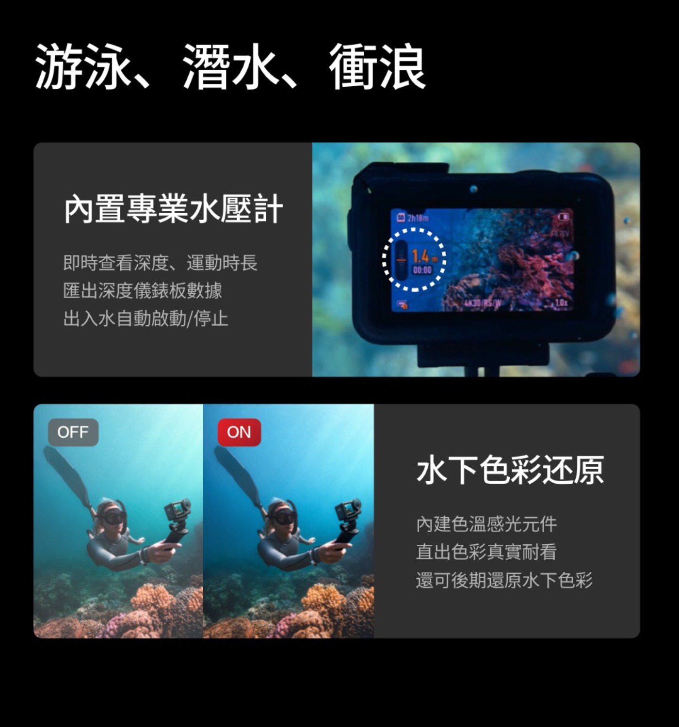 DJI OSMAO ACTION 5 PRO 戶外旅行運動相機套裝含雙電池/延長桿等配件