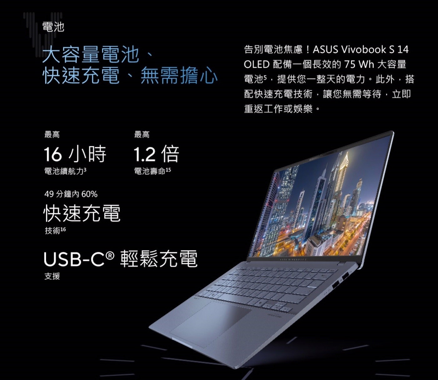 ASUS Vivobook S 14 OLED 14吋EVO文書筆電 S5406MA-0128K125H