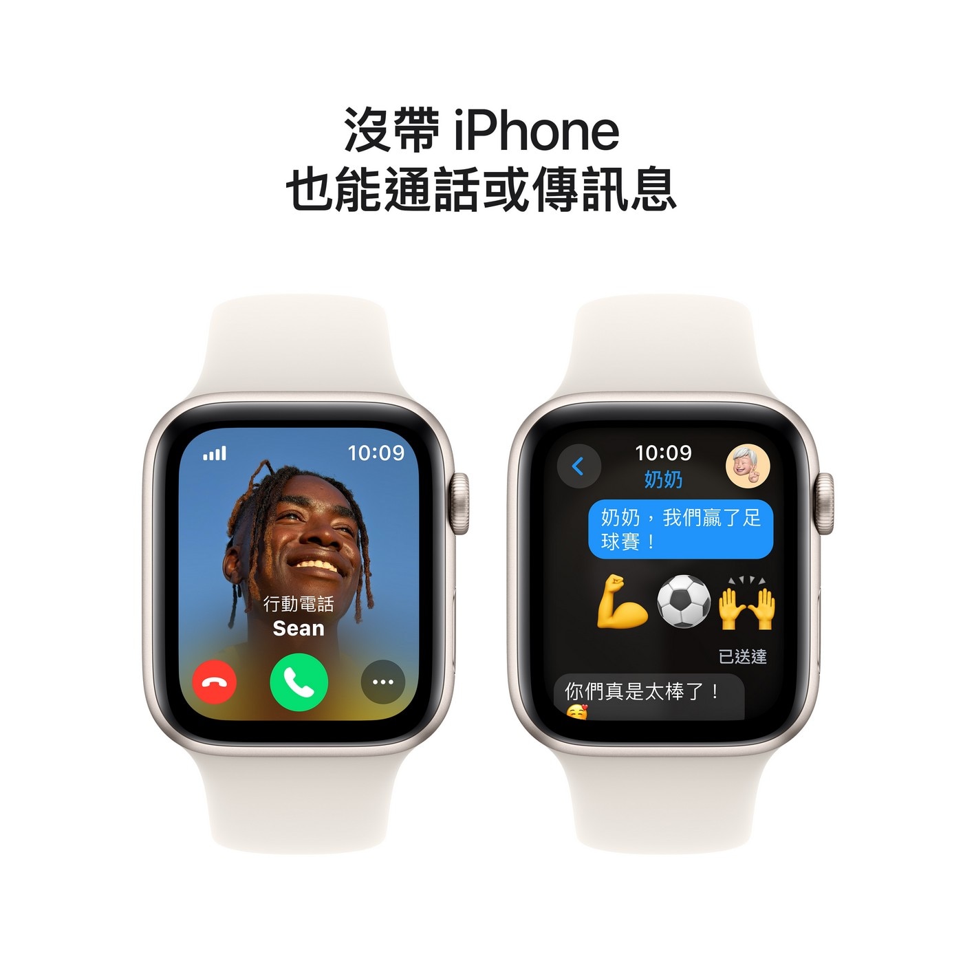 Apple Watch SE LTE 44公釐 星光色鋁金屬錶殼 附星光色運動型錶帶 S/M