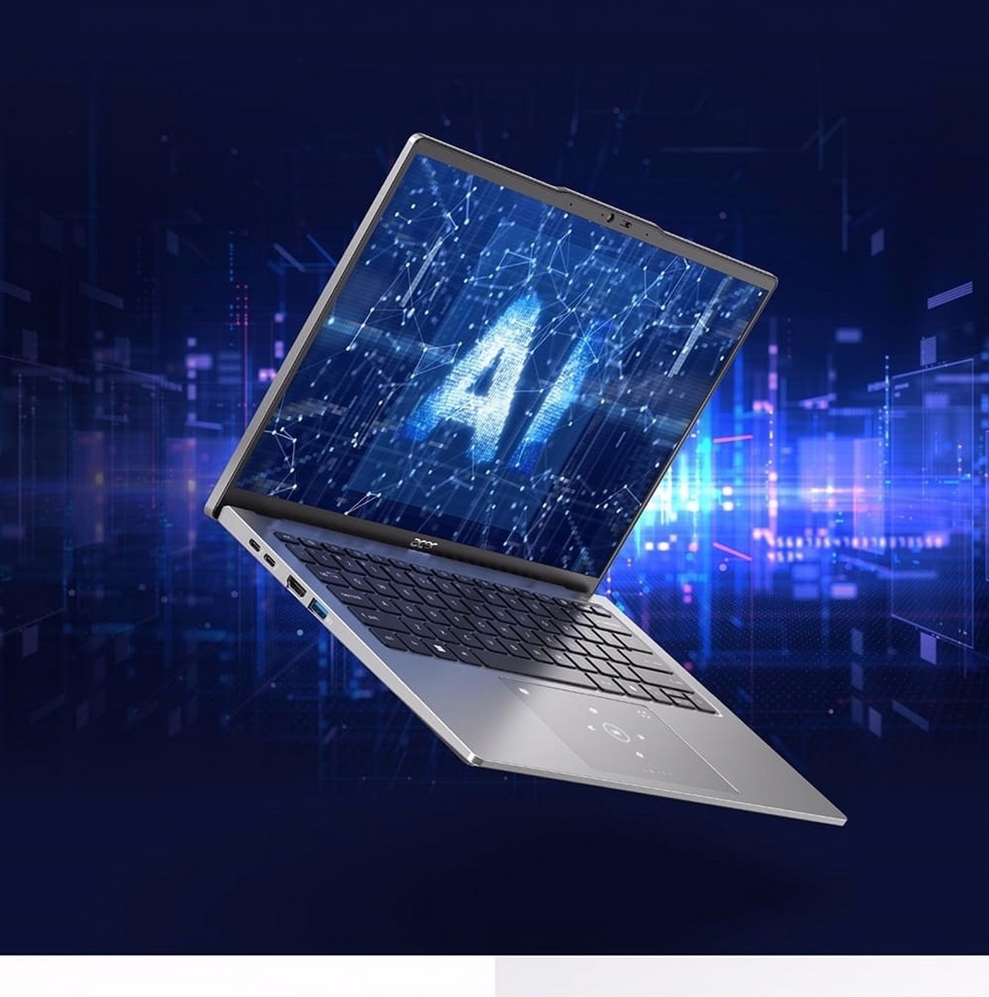 Acer Swift Go 14吋 AI 筆記型電腦 SFG14-73-790E，處理器：Intel Core Ultra 7 processor 155H；記憶體：32GB LPDDR5X(Onboard)；硬碟：512GB PCIe Gen4 SSD；顯示晶片：Intel ARC Graphics；作業系統：Windows 11 Home。