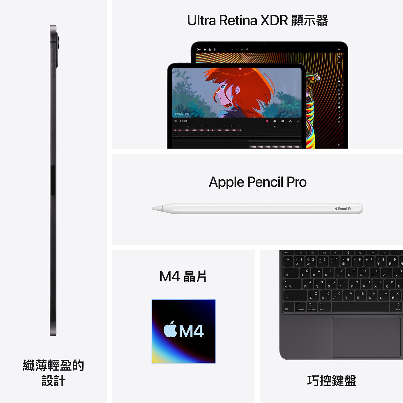 Apple 13 吋 iPad Pro Wi-Fi + 行動網路 256GB 配備標準玻璃 太空黑