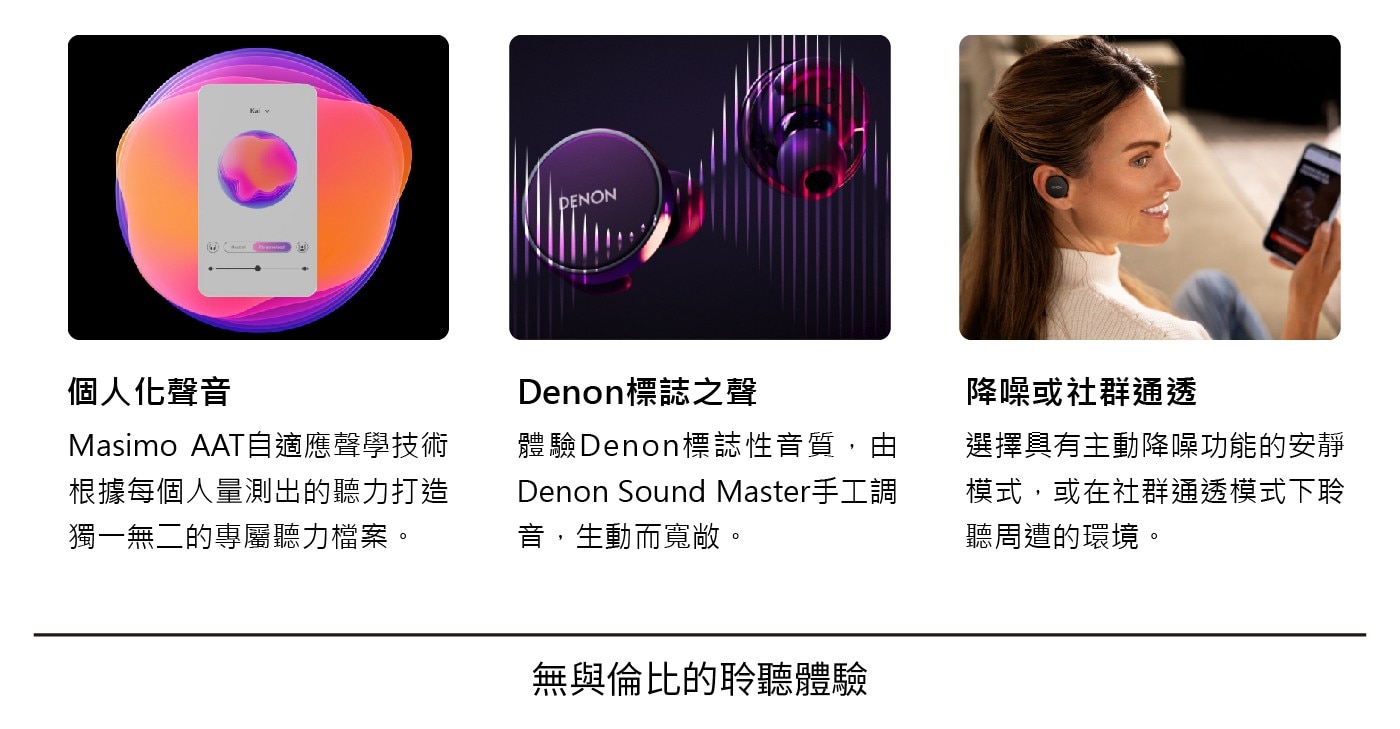 Denon PerL AAT 聲學技術 真無線耳機 AH-C10PL