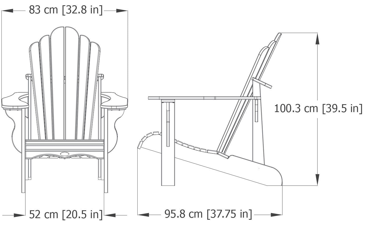 Leisure Line 進口造型椅 北美製造用 Tangent™ 可持續再生塑料木材製成，保證不開裂或不翹曲的耐候戶外家具