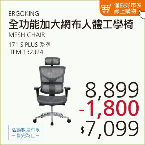 ERGOKING 全功能加大網布人體工學椅 171 S PLUS系列