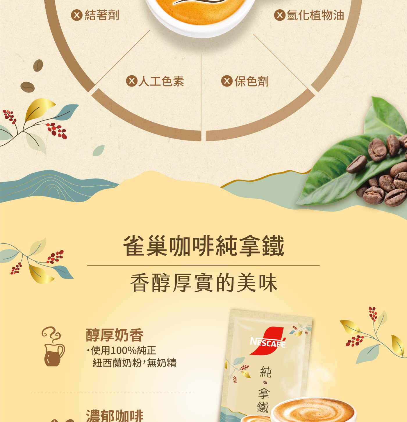 雀巢咖啡 二合一純拿鐵 香醇厚實的美味