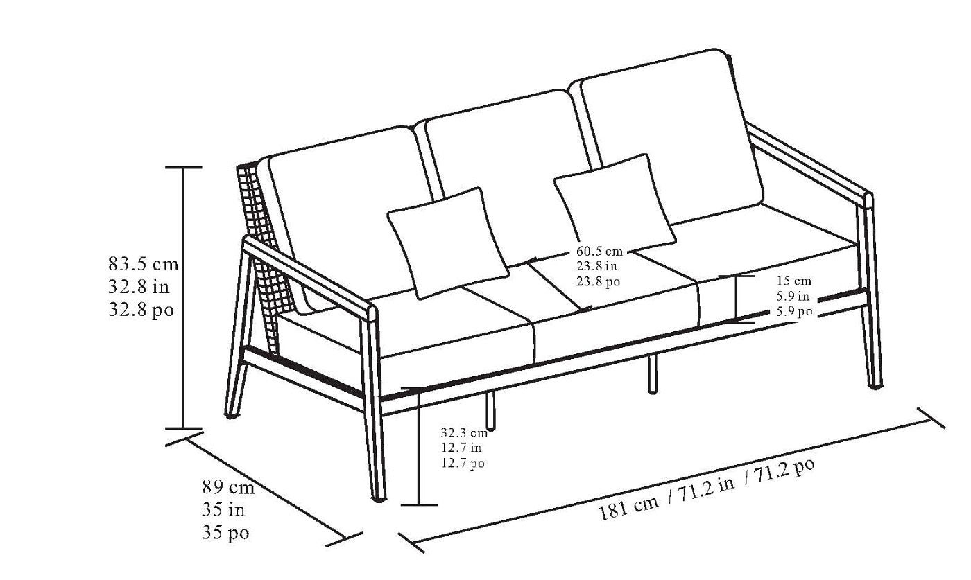 Agio 戶外休閒沙發四件組優質全天候樹脂仿藤具備抗褪色，防污漬，防黴和抵抗變形的功能