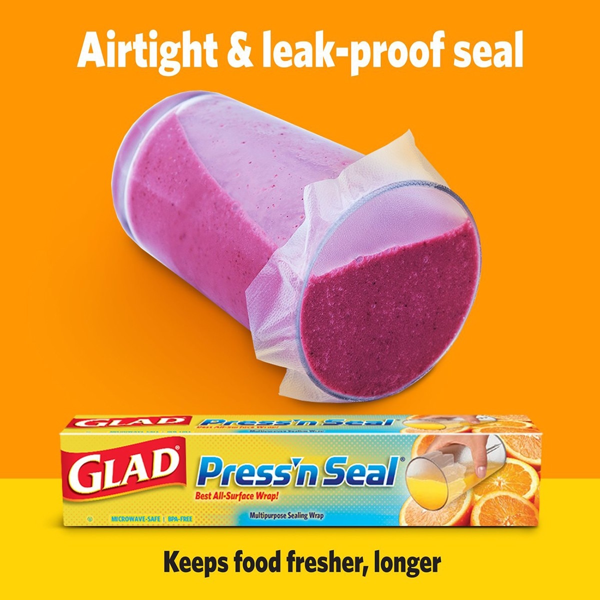 GLAD強力保鮮膜3入,防漏密封,保持食物新鮮度.