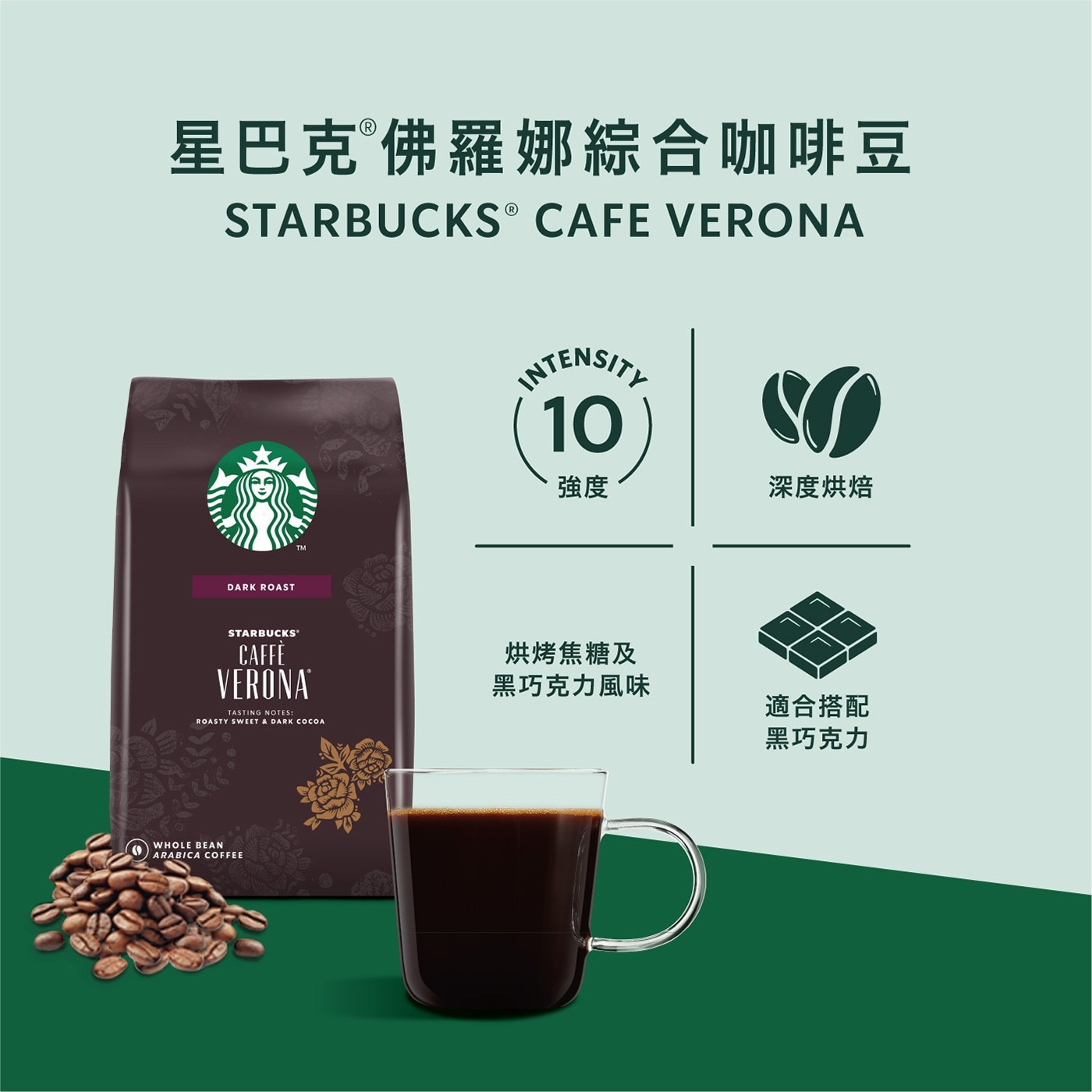 星巴克 佛羅娜綜合咖啡豆 深度烘培 適合搭配黑巧克力