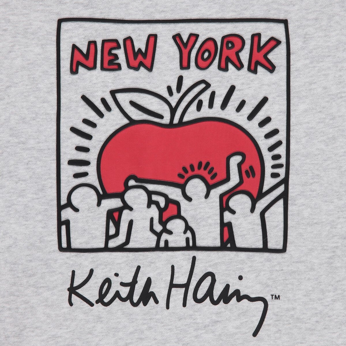 Keith Haring 兒童刷毛長袖連帽上衣 灰