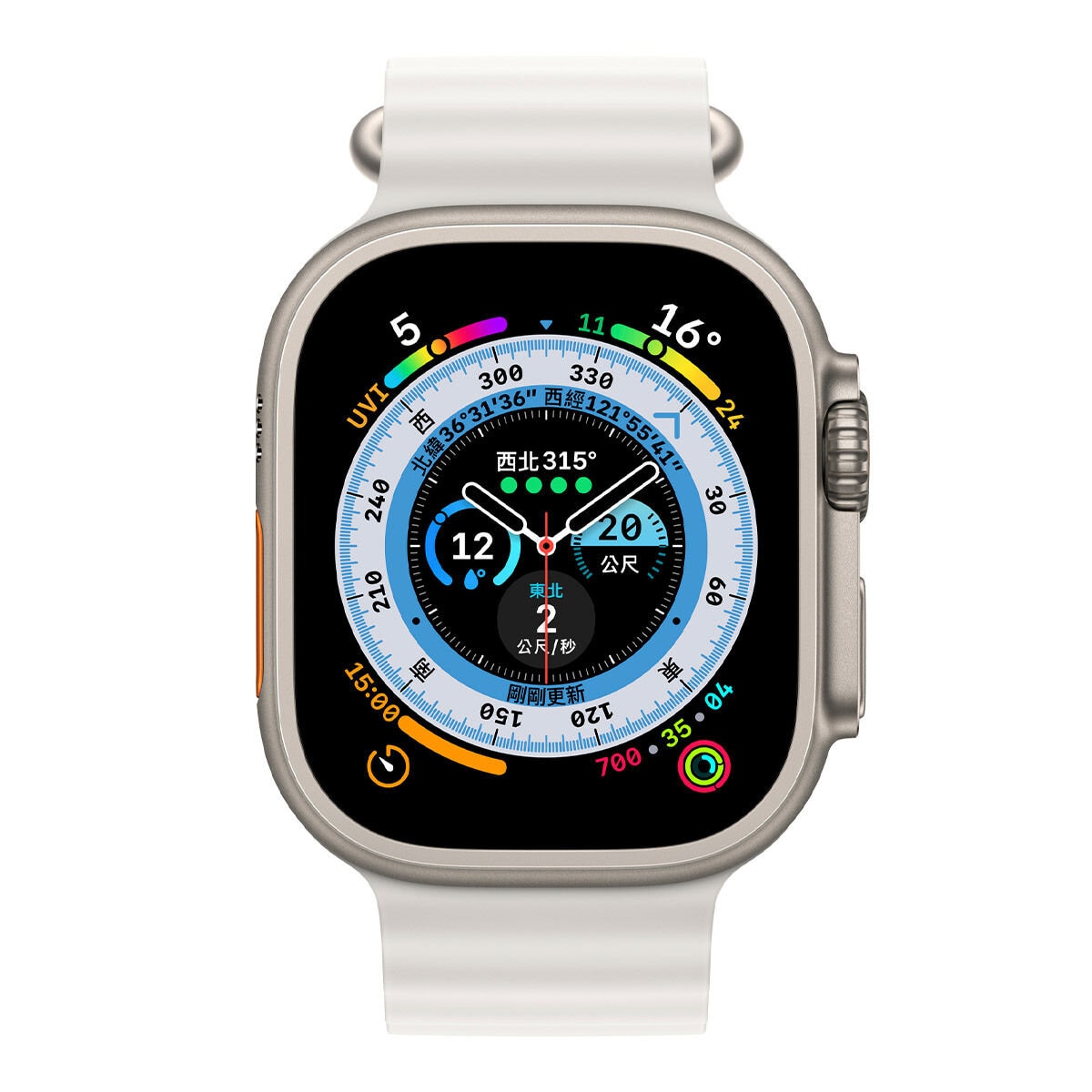 Apple Watch Ultra (GPS + 行動網路) 49公釐鈦金屬錶殼海洋錶帶