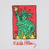 Keith Haring 女塗鴉印花短袖上衣 白方框自由女神 S