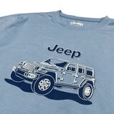 Jeep 男短袖純棉圖案T恤 藍
