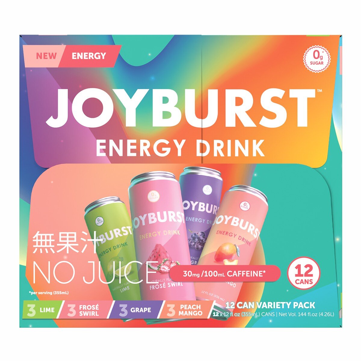 Joyburst 水果風味能量飲 355毫升 X 12入