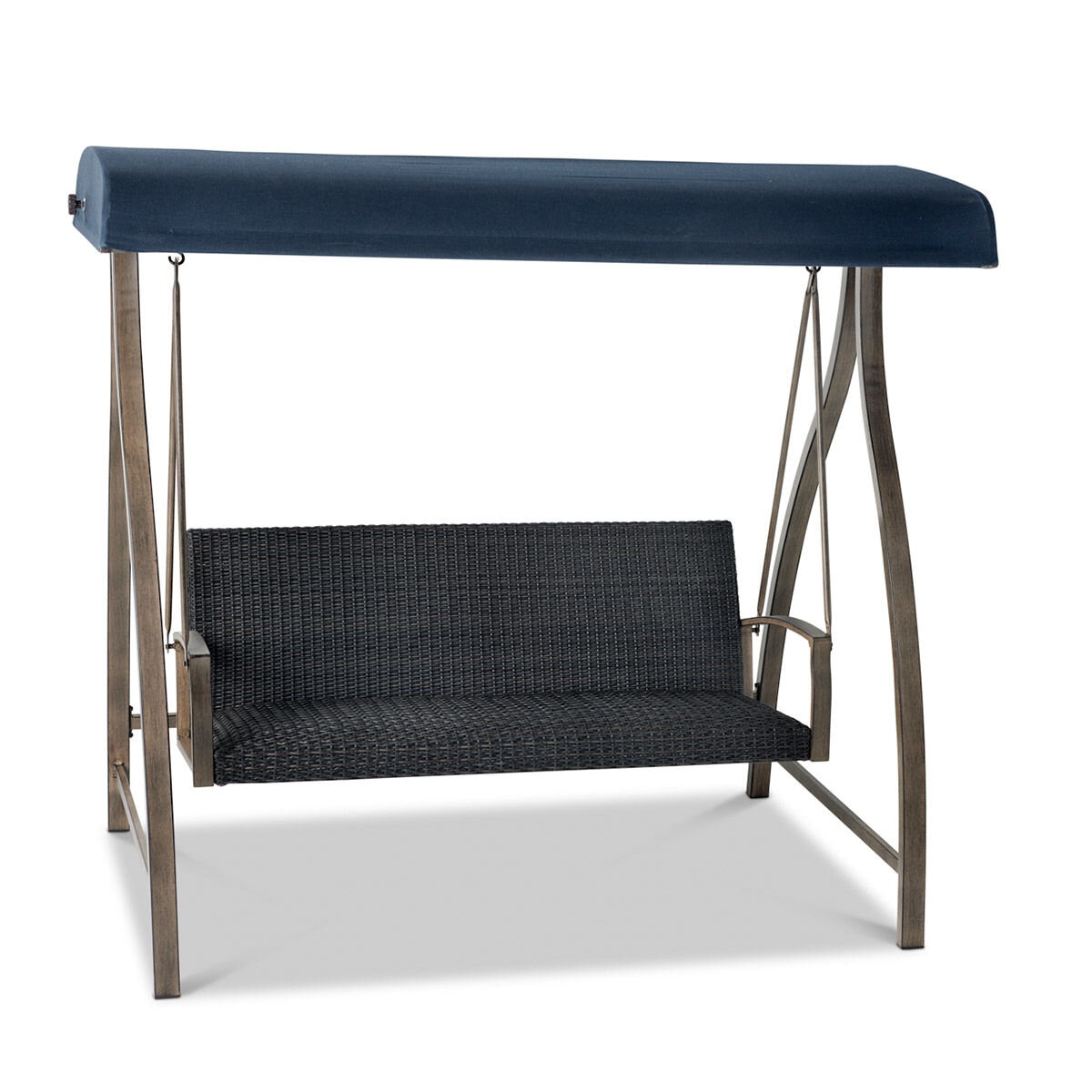 Agio Cameron 戶外藤編式鞦韆椅 附遮陽天篷 湛藍色