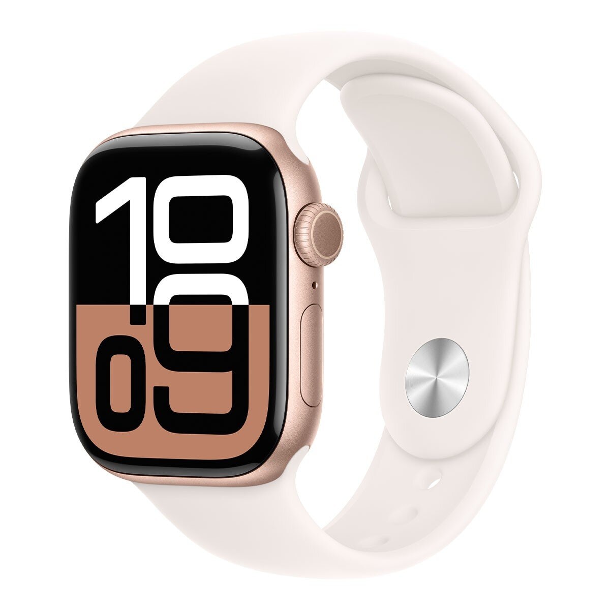 Apple Watch Series 10 LTE 46公釐 玫瑰金色鋁金屬錶殼 附淡胭粉色運動錶帶 S/M