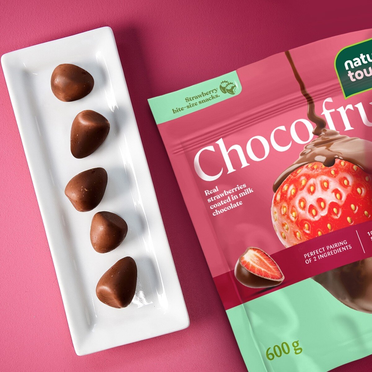 Nature's Touch 冷凍巧克力裹草莓 600公克 Nature's Touch 冷凍巧克力裹草莓 600公克