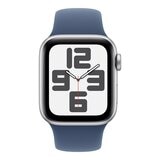 Apple Watch SE GPS 40公釐 銀色鋁金屬錶殼 附丹寧色運動錶帶 M/L