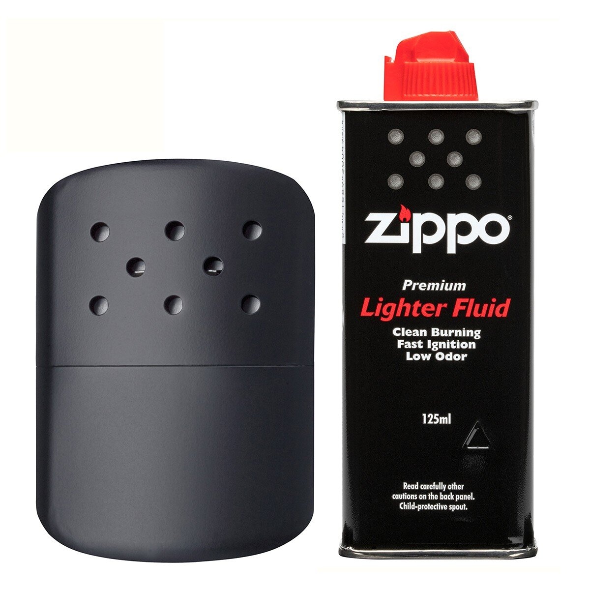 Zippo 暖手爐 + 打火機油 125毫升 黑色