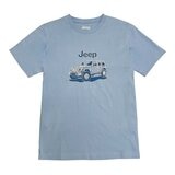 Jeep 男短袖純棉圖案T恤 藍