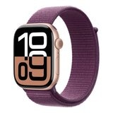 Apple Watch Series 10 GPS 46公釐 玫瑰金色鋁金屬錶殼 附梅李色運動型錶環