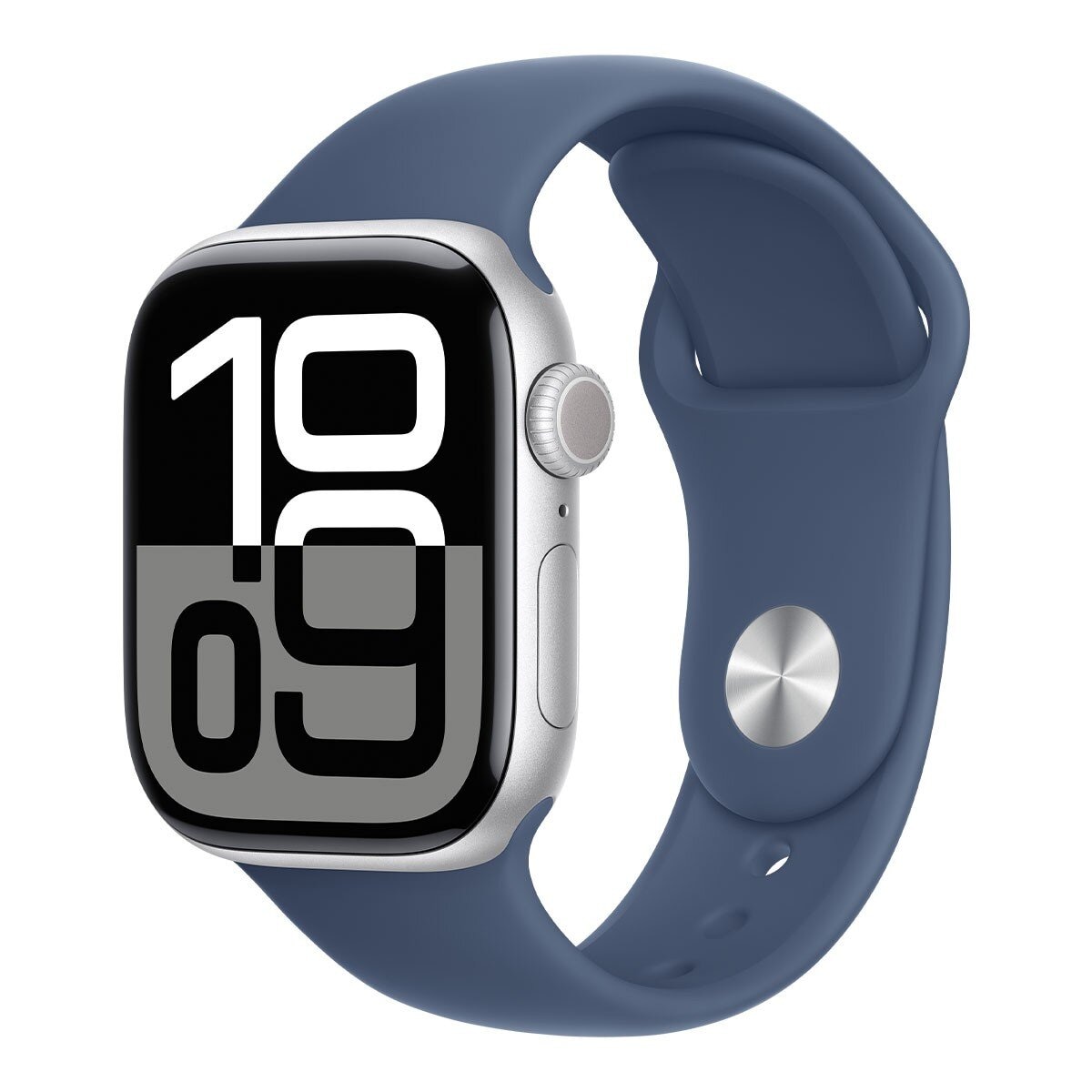 Apple Watch Series 10 GPS 42公釐 銀色鋁金屬錶殼 附丹寧色運動錶帶 M/L