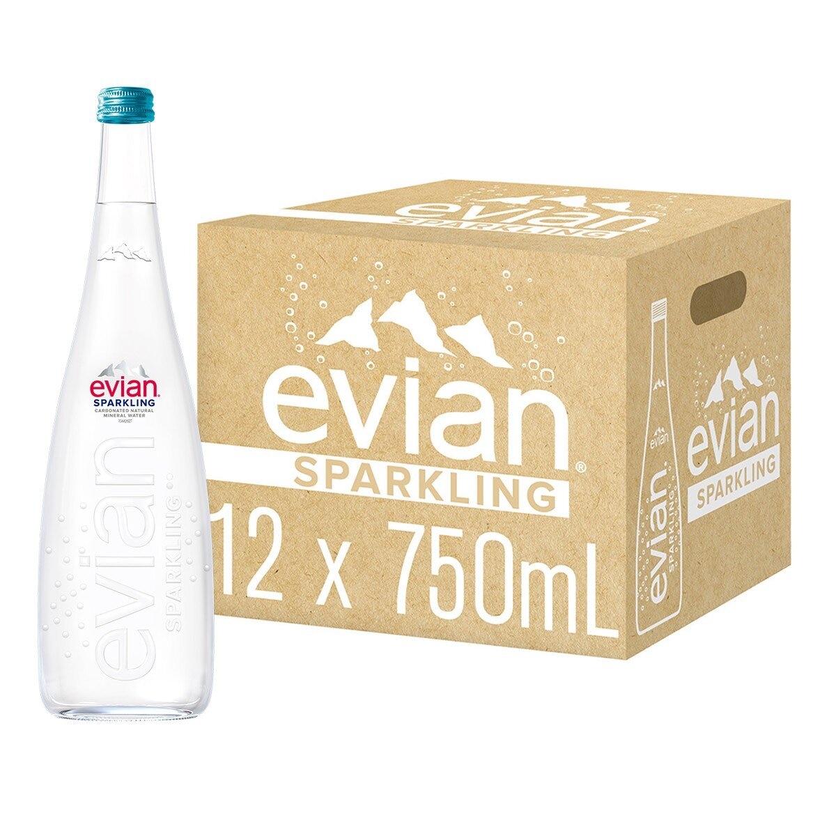 Evian 氣泡天然礦泉水 750毫升 X 12入