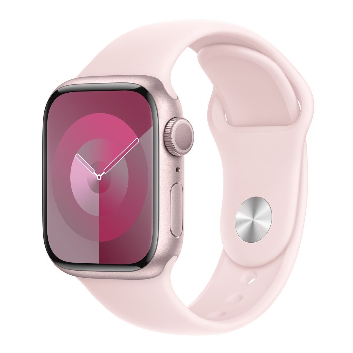 Apple Watch S9 (GPS) 45公釐粉紅色鋁金屬錶殼淡粉色運動型錶帶