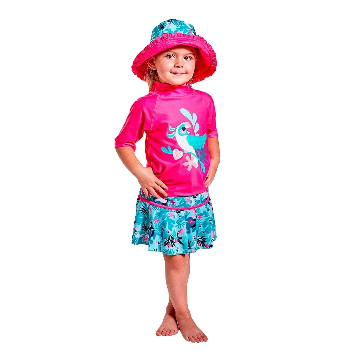 UV Skinz 兒童泳衣 三件組 粉紅色